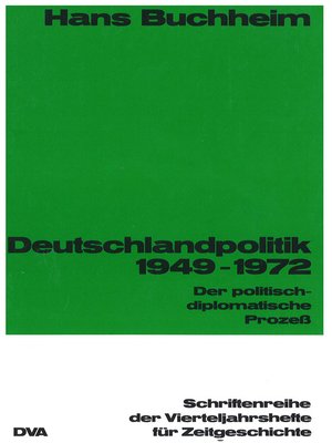 cover image of Deutschlandpolitik 1949-1972